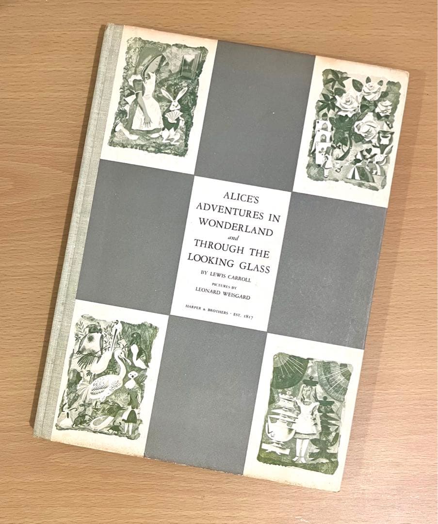 No.246 希少　古書 洋書 アンティーク 不思議の国のアリス・鏡の国のアリス