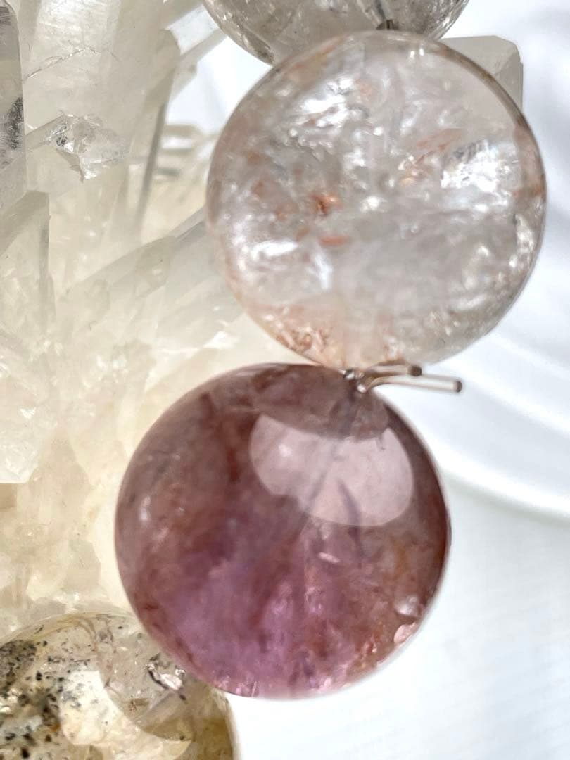 【希少・1点限り】虹入多色ファイアークォーツ ヘマトイド 天然石 18mm 大玉