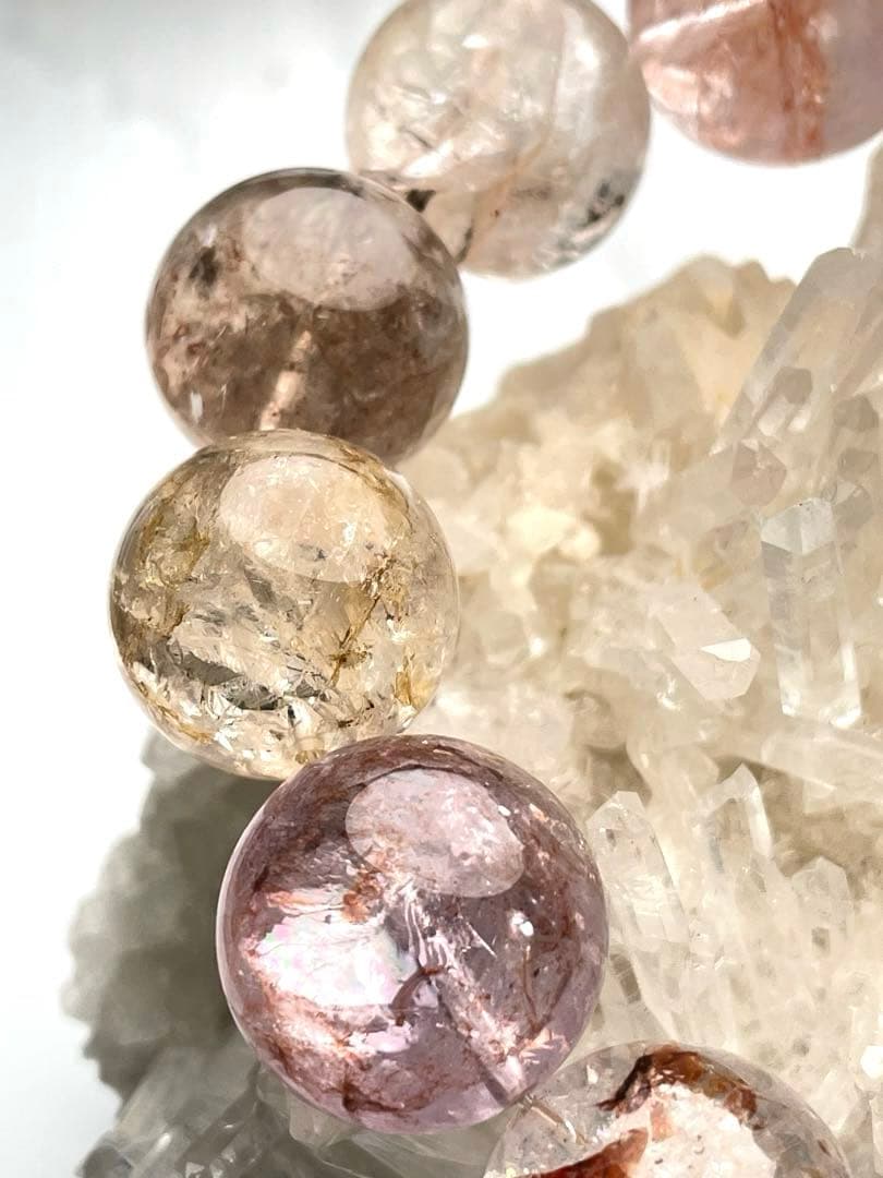 【希少・1点限り】虹入多色ファイアークォーツ ヘマトイド 天然石 18mm 大玉