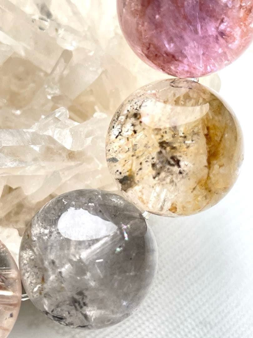 【希少・1点限り】虹入多色ファイアークォーツ ヘマトイド 天然石 18mm 大玉