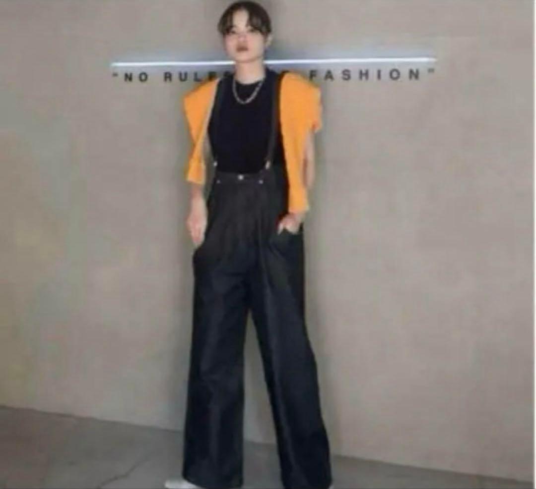 美品★ HIGH WAIST WIDE SUSPENDERS PANTS