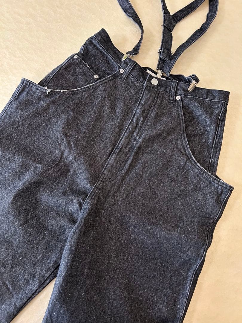 美品★ HIGH WAIST WIDE SUSPENDERS PANTS