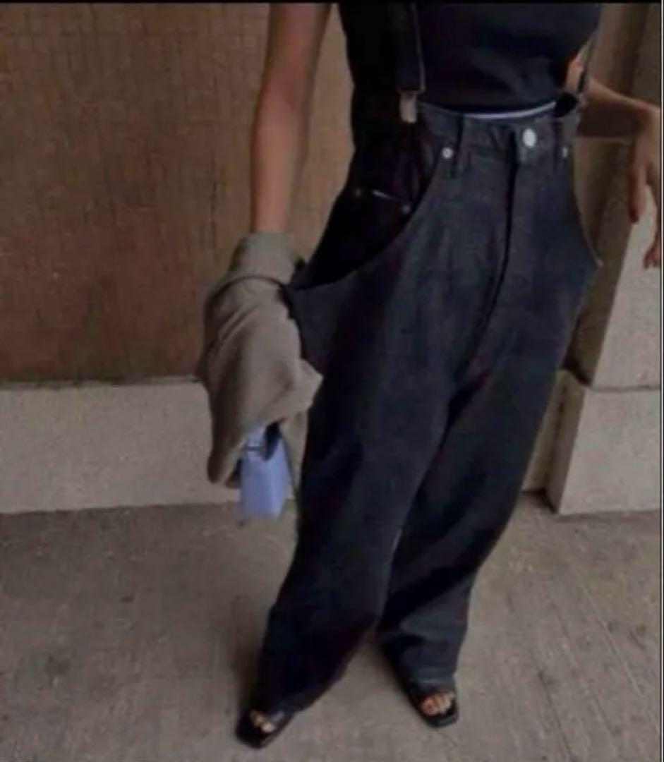 美品★ HIGH WAIST WIDE SUSPENDERS PANTS