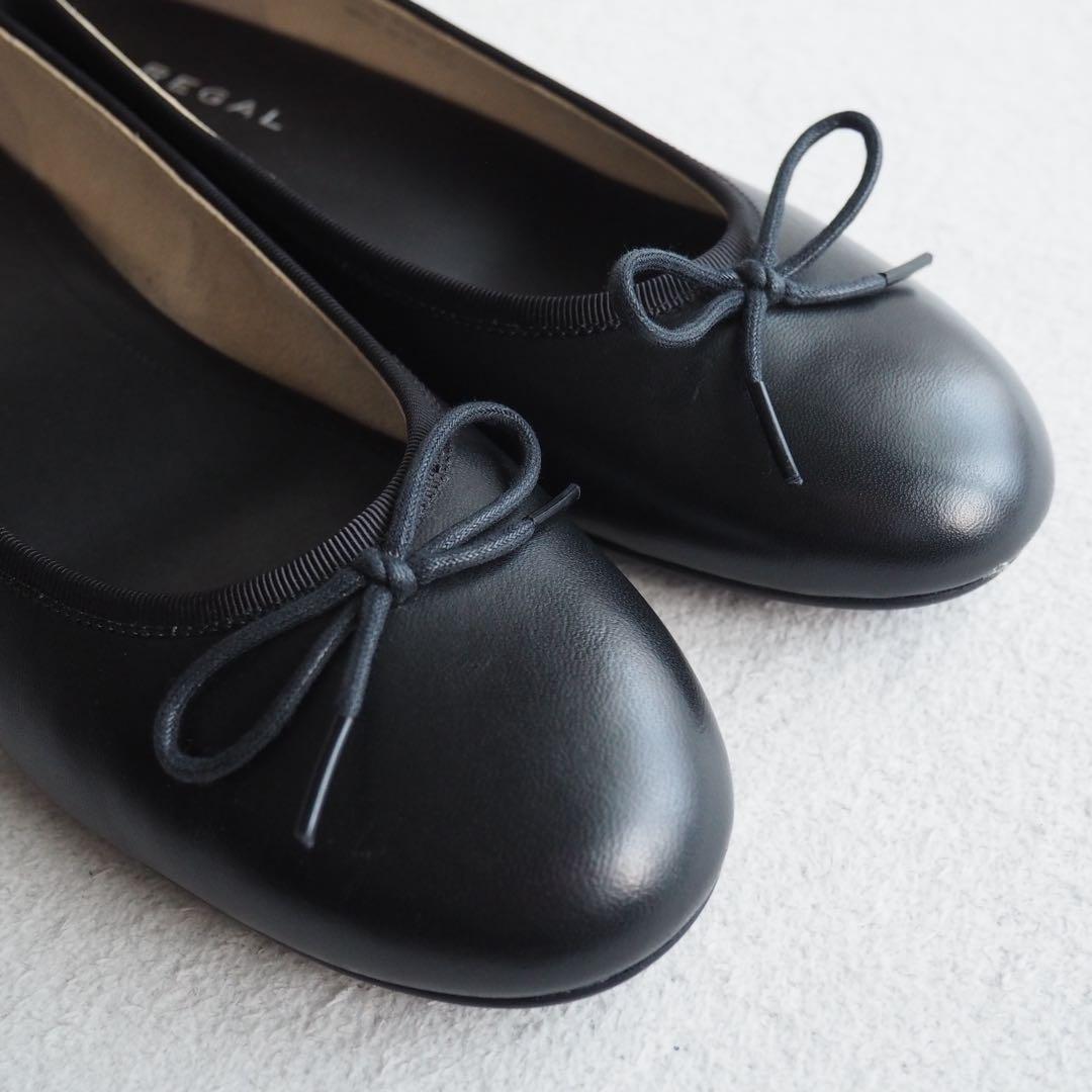 新品 REGAL リーガル バレエシューズ フラットシューズ 黒 23cm