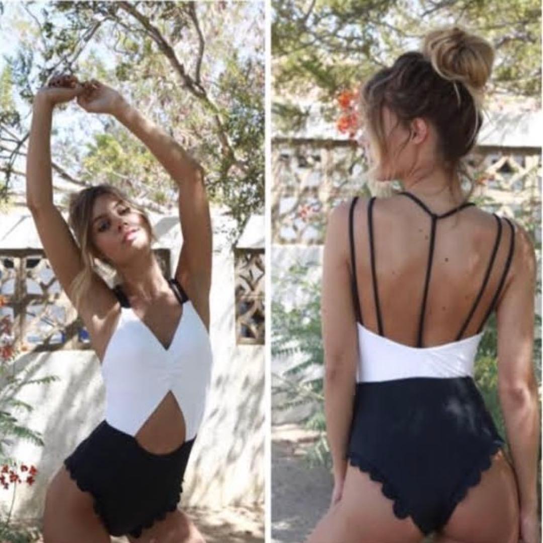 ALEXIASTAM アリシアスタン バイカラー ワンピース スイムウェア