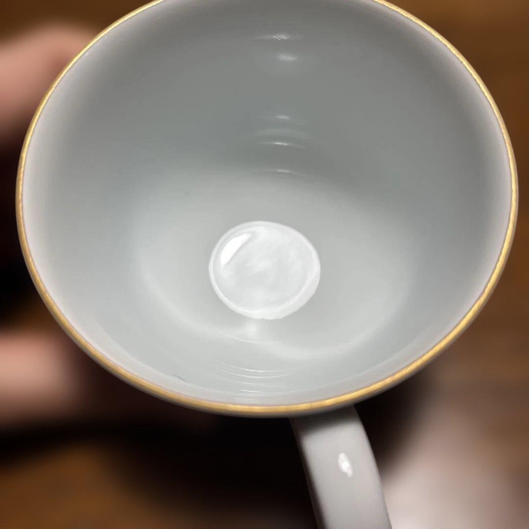 源右衛門　染錦三方割唐草 カップアンドソーサー 2客