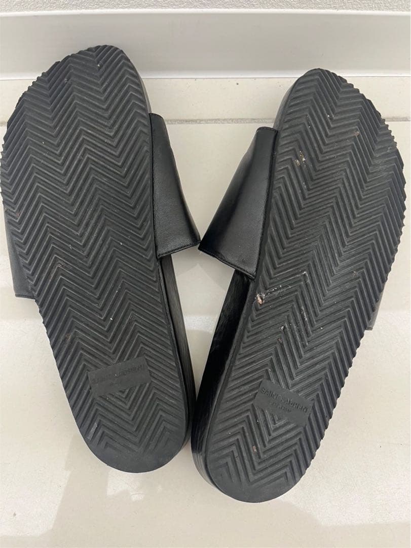 YSL ブラックレザー サンダル 41