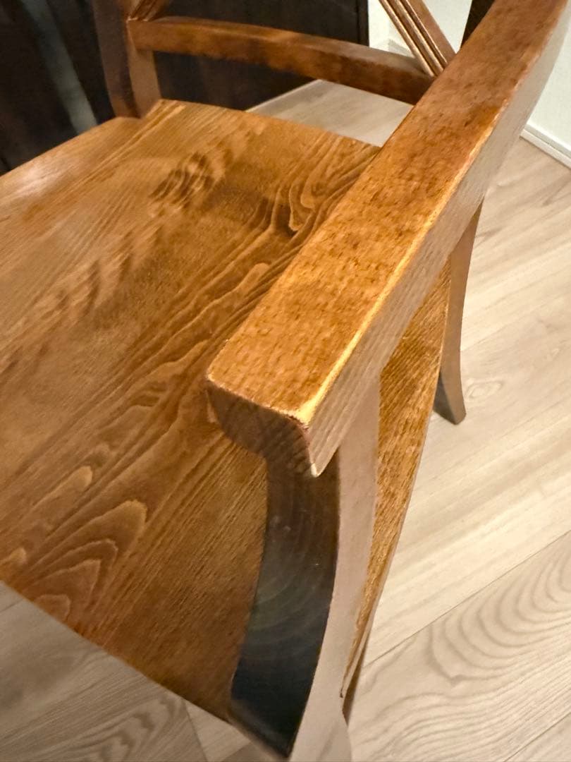 [m]木製ダイニングチェア肘掛付2