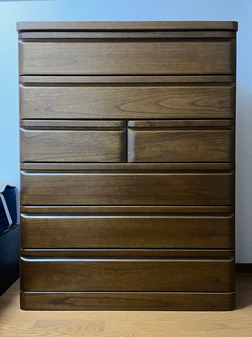 木製ダークブラウンチェスト 7引き出し