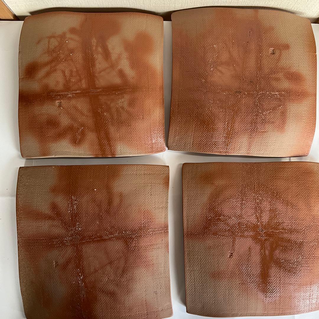 備前焼　人間国宝藤原雄先生監修南燦窯作　備前緋襷四方板皿