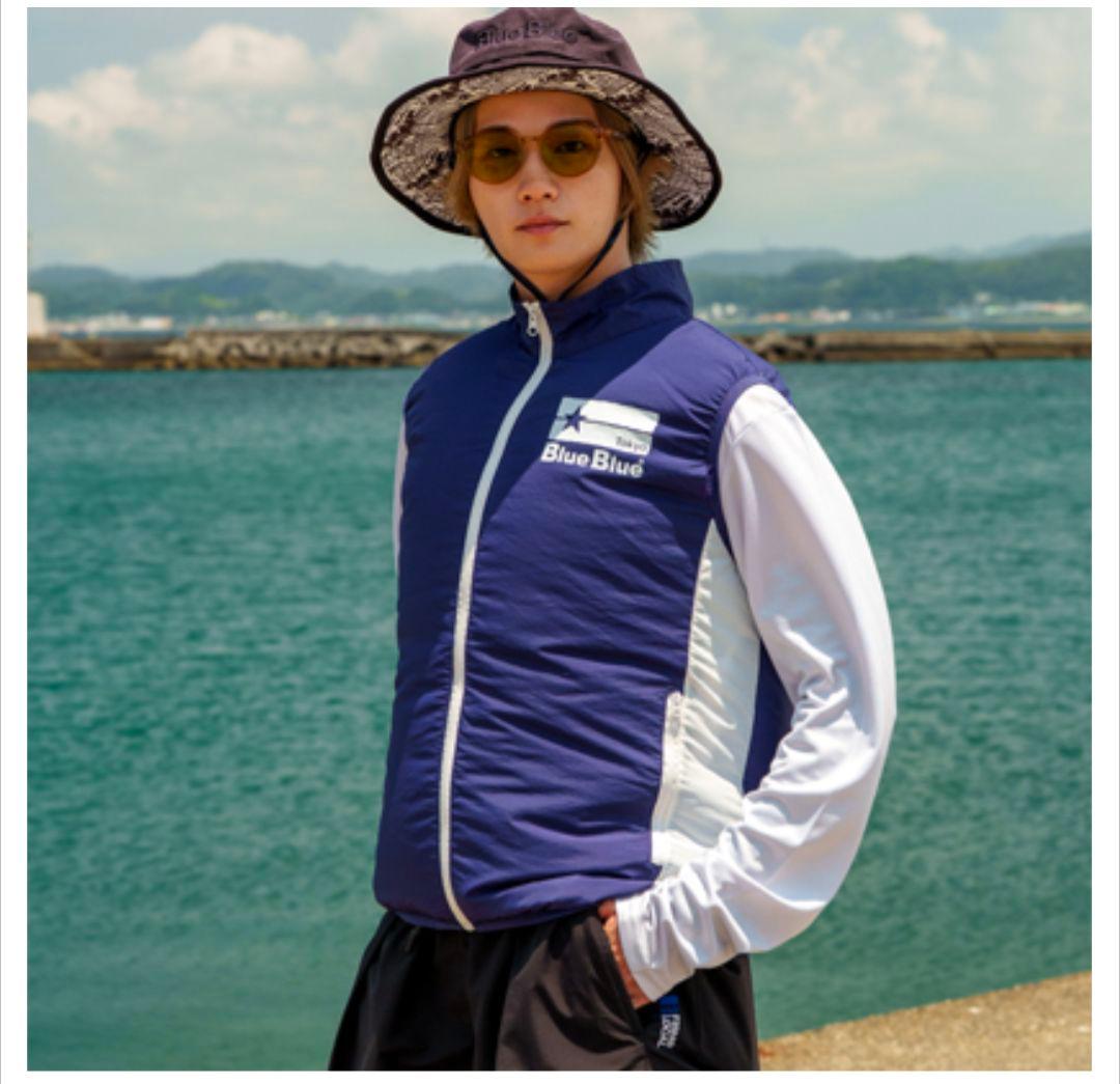 や*だ様 ブルーブルー ファン付き釣りベスト 【Lサイズ】【空調服】【No-71