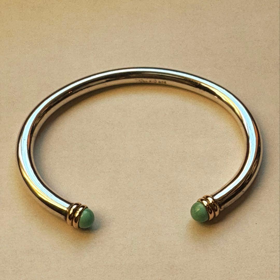 スタージュエリー　バングル　ブレスレット　ターコイズ　シルバー925アガット