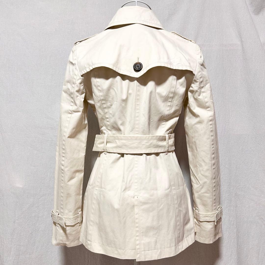 美品 バーバリー ブルーレーベル コート ショート丈 ノバチェック アイボリー