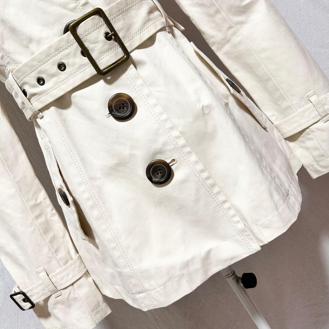 美品 バーバリー ブルーレーベル コート ショート丈 ノバチェック アイボリー