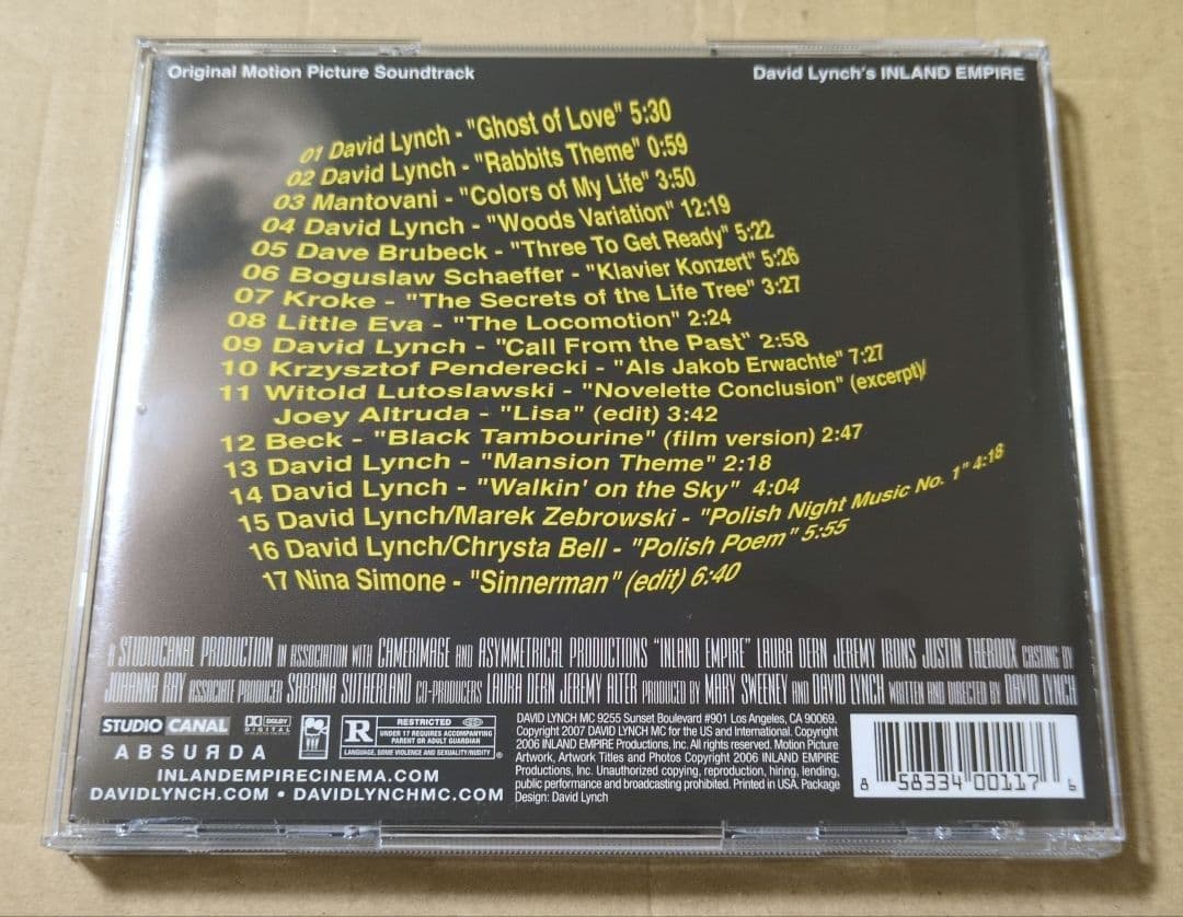洋楽 INLAND EMPIRE SOUNDTRACK DAVID LYNCH CD