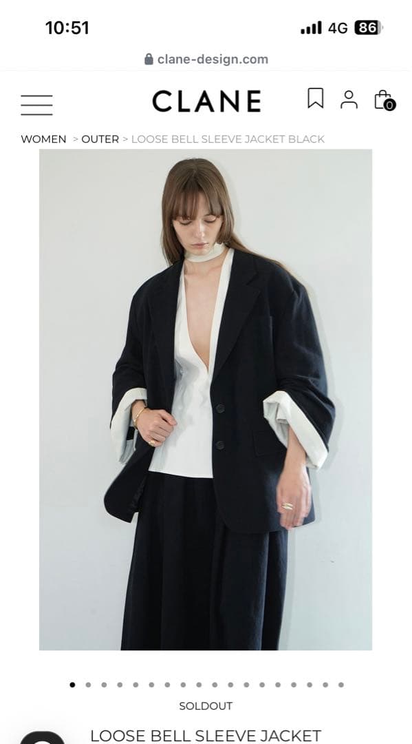 CLANE クラネ　LOOSE BELL SLEEVE JACKET