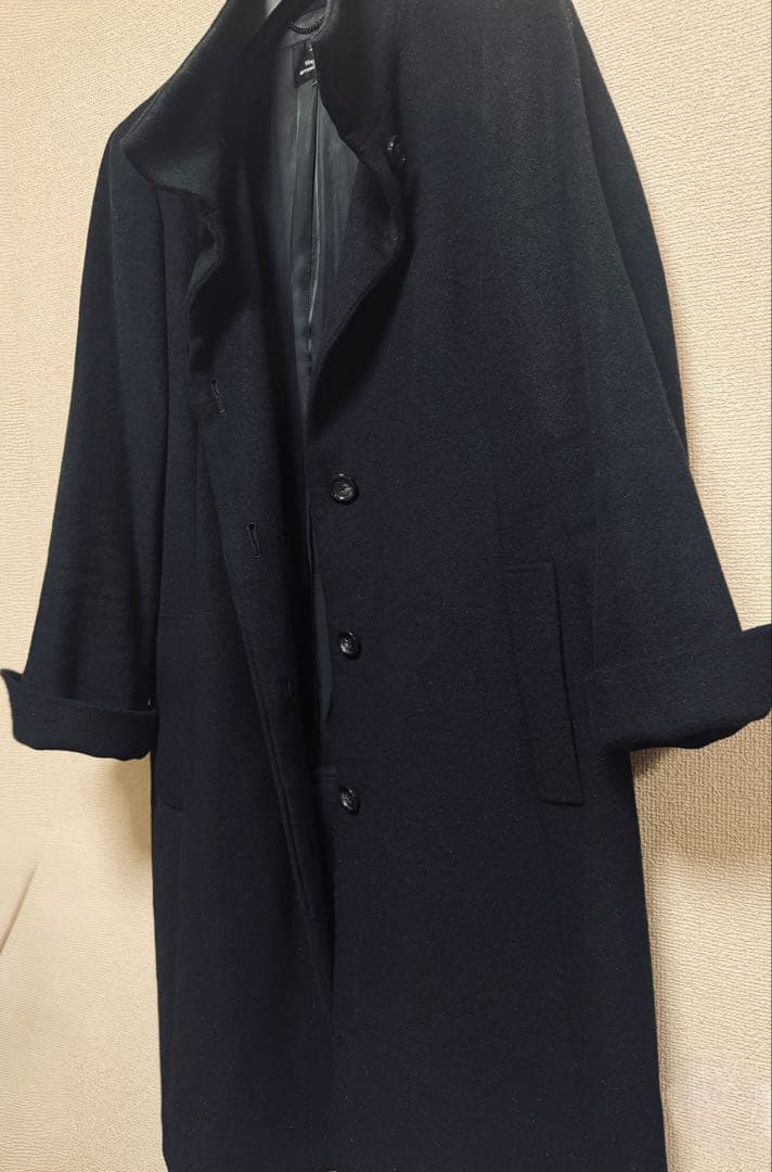 【美品】23区　スタンドカラーコート　ブラック　44サイズ　ウール/アンゴラ