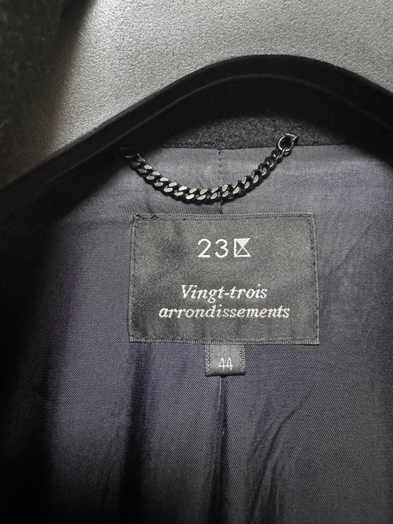 【美品】23区　スタンドカラーコート　ブラック　44サイズ　ウール/アンゴラ