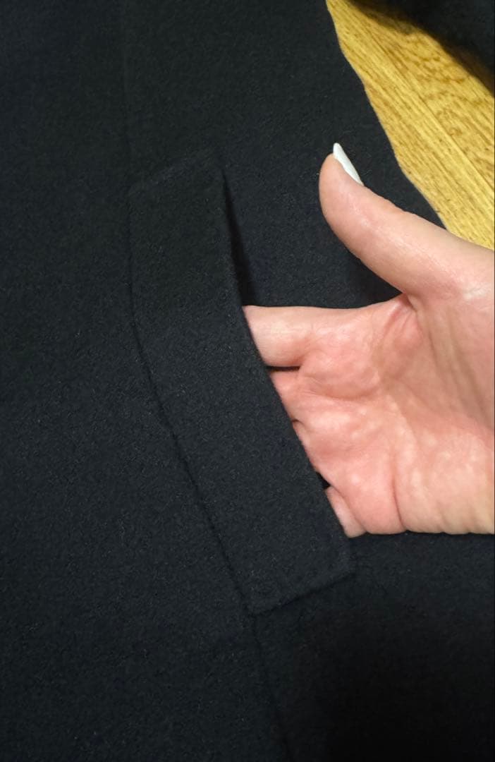 【美品】23区　スタンドカラーコート　ブラック　44サイズ　ウール/アンゴラ