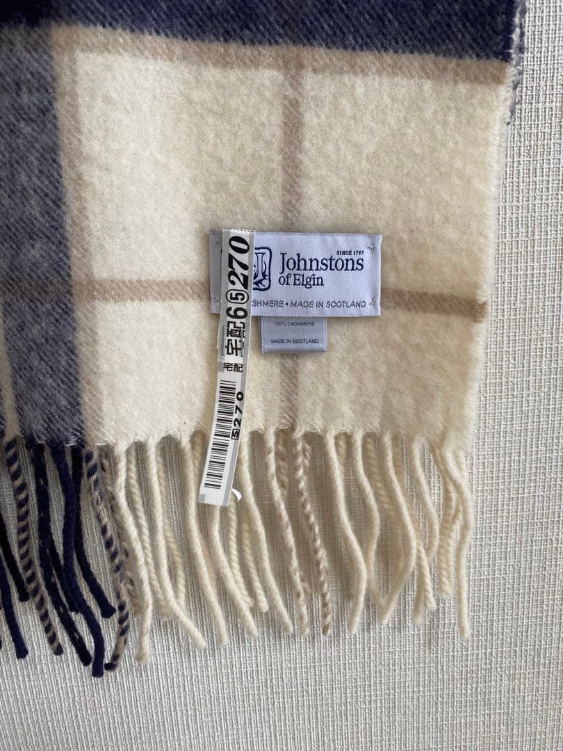 Johnstons of Elgin ウールマフラー チェック柄