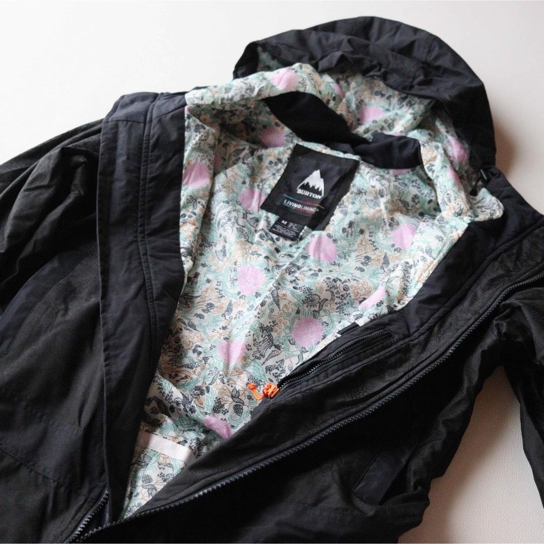 5430【極美品】バートン つなぎ レディース オールインワン 花柄 ブラック