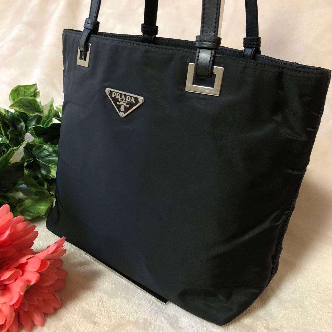 ★Taka★美品♡ プラダ　トートバッグ　ハンドバッグ　三角プレート