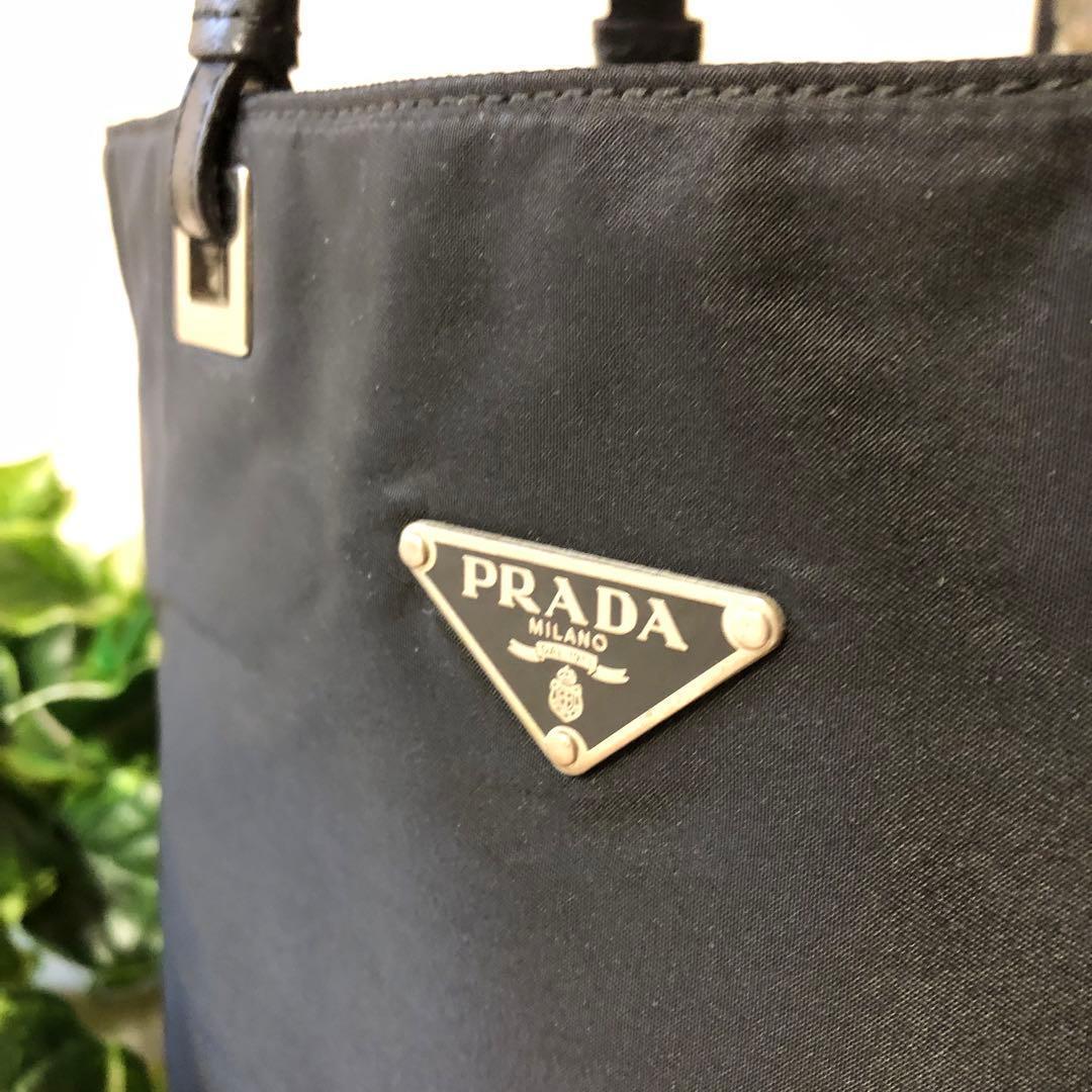 ★Taka★美品♡ プラダ　トートバッグ　ハンドバッグ　三角プレート