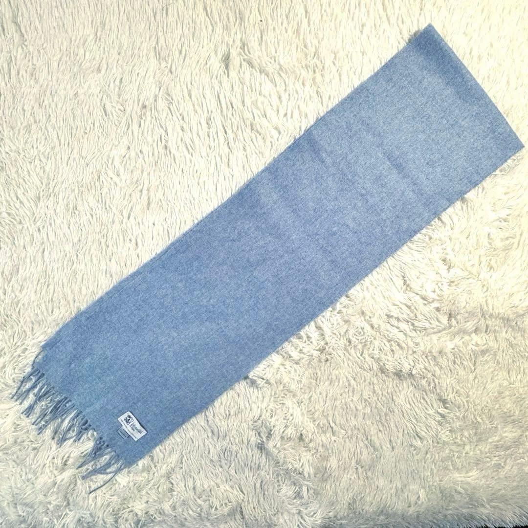 美品✨ ジョンストンズ オブ エルガン カシミヤ100% マフラー ライトブルー