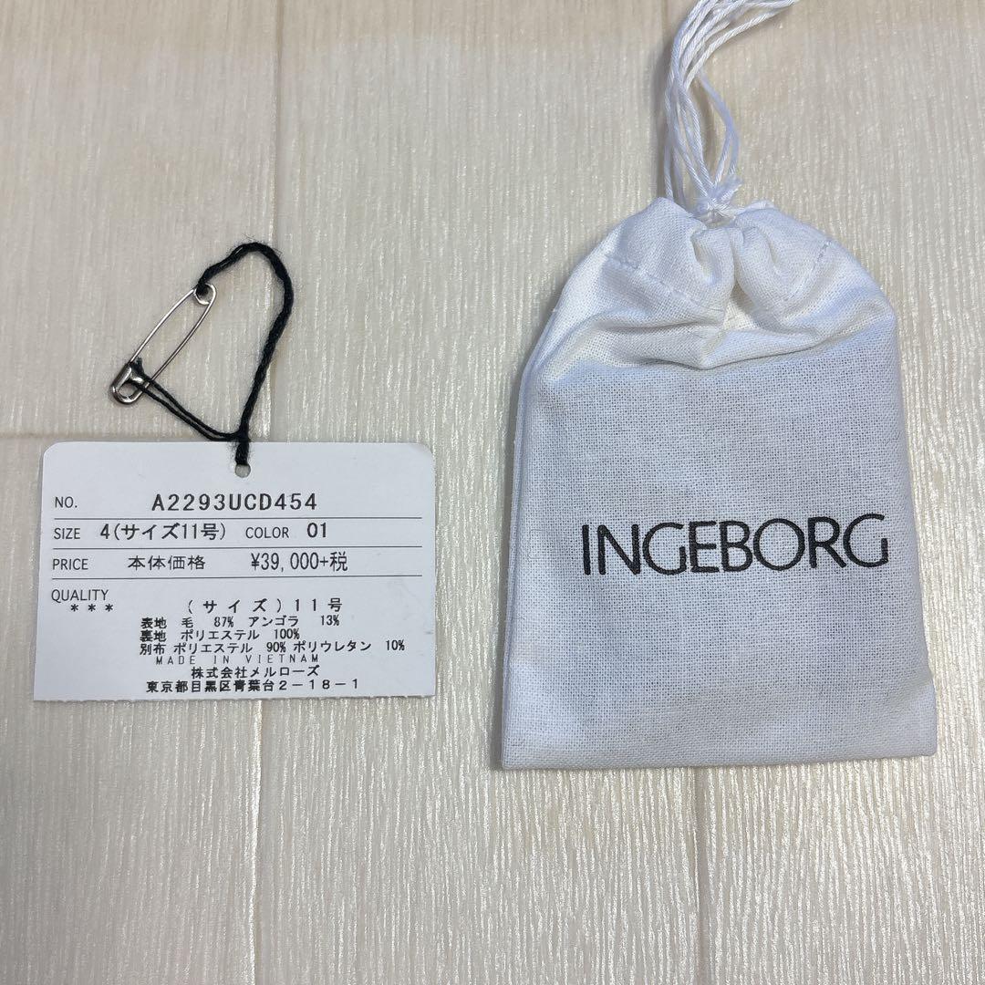 未使用 インゲボルグ アンゴラ混 フォーマル ジャケット バラ 刺繍 ブラック