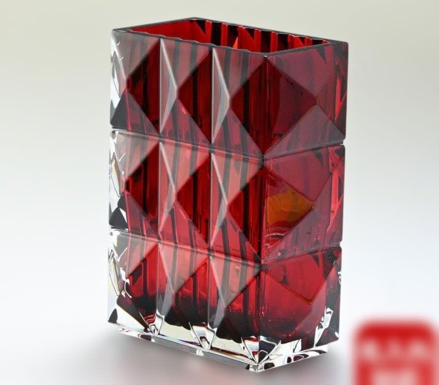 【最終価格】バカラ ベース 花瓶 ルクソール LOUXOR レッド 20cm