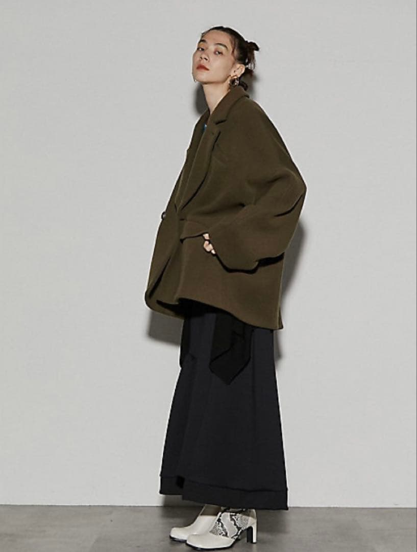 ●美品●UN3D.アンスリード ドルマンミドルウールコート⭐︎カーキ