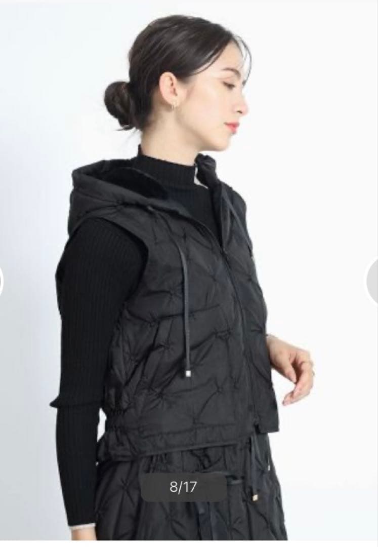 fennelドットキルティングジップベスト