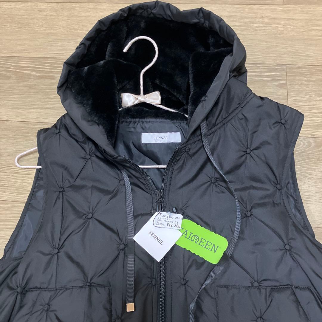 fennelドットキルティングジップベスト