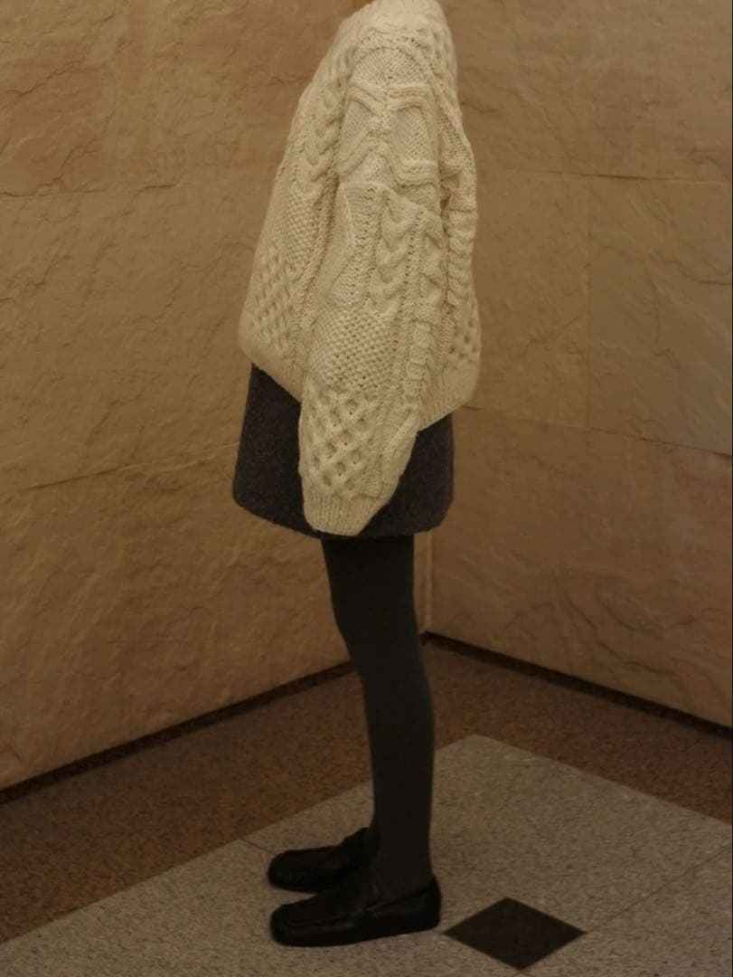 マチャットmachatt ブークレ ミニスカート グレー