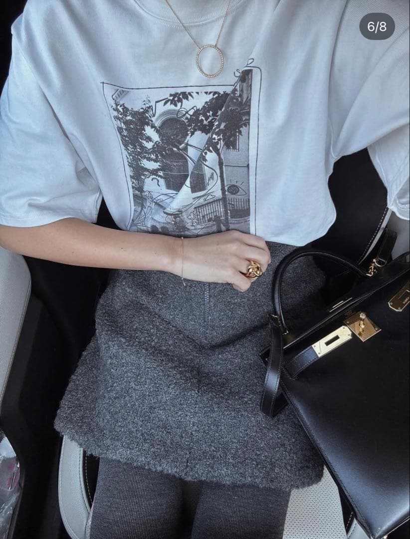 マチャットmachatt ブークレ ミニスカート グレー