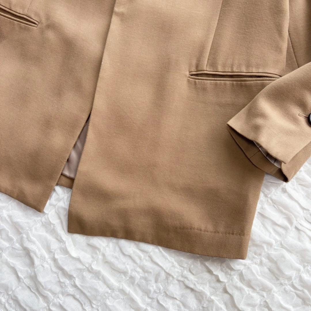 【美品】 スピックアンドスパン 梳毛ウールノーカラージャケット 近年モデル