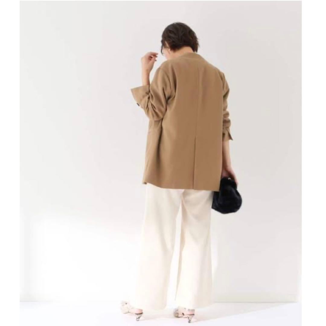 【美品】 スピックアンドスパン 梳毛ウールノーカラージャケット 近年モデル