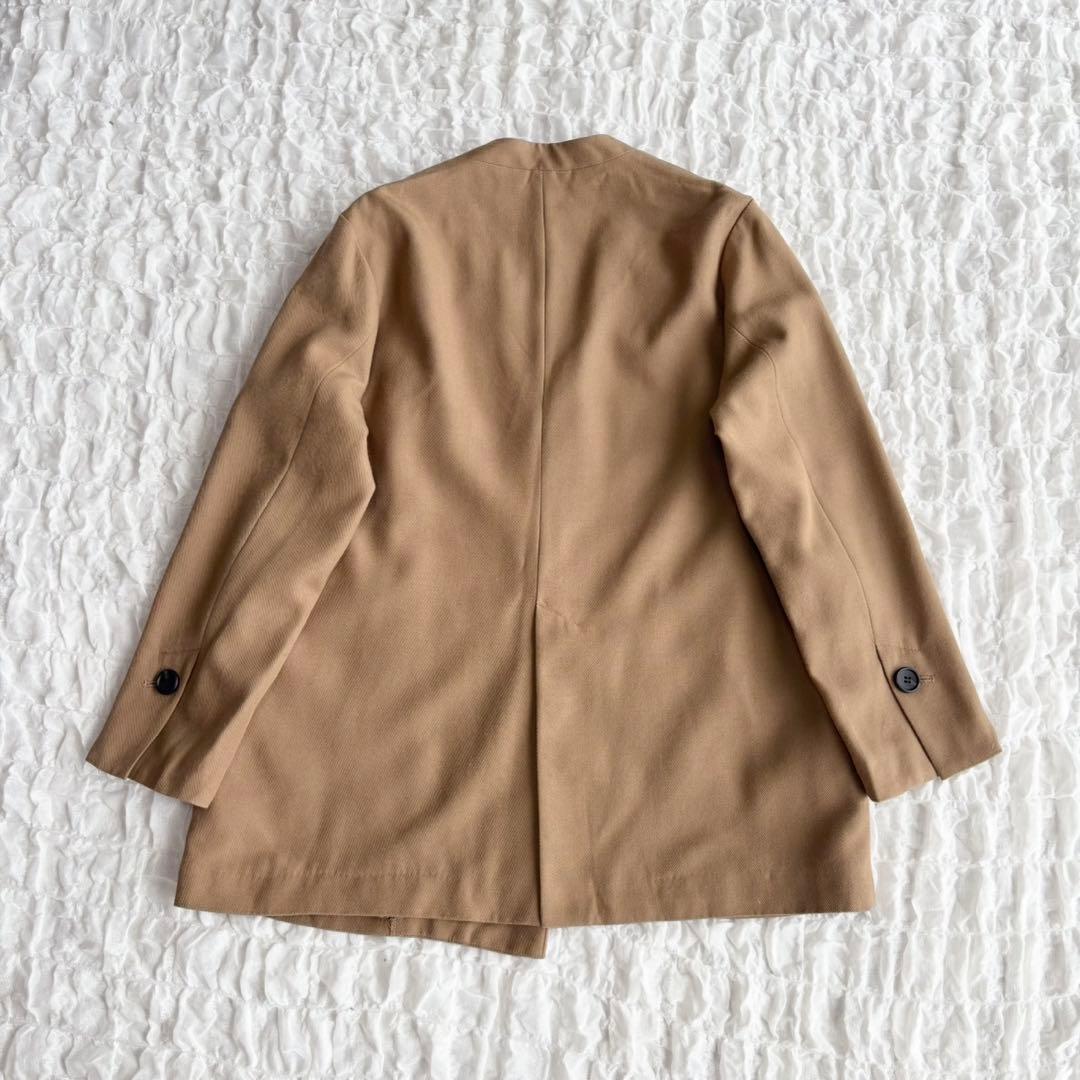 【美品】 スピックアンドスパン 梳毛ウールノーカラージャケット 近年モデル