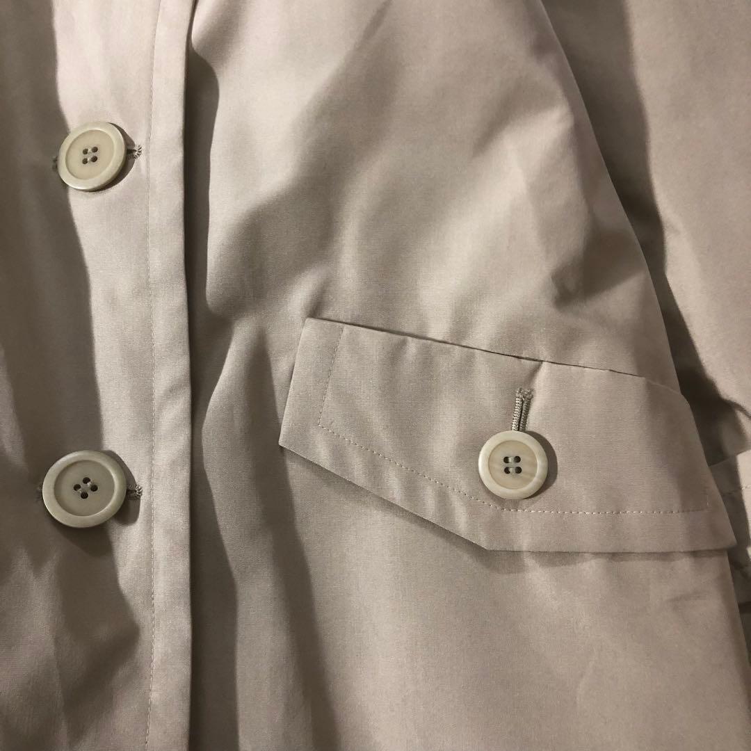 美品 エンバ ステンカラーコート 毛皮ライナー 高級クロテン シルク100%