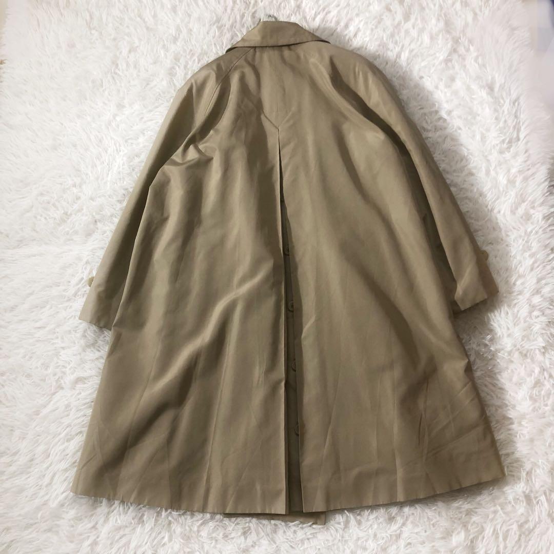 美品 エンバ ステンカラーコート 毛皮ライナー 高級クロテン シルク100%