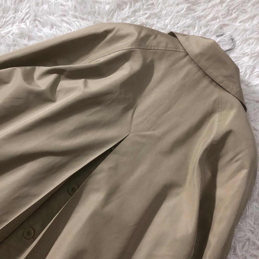 美品 エンバ ステンカラーコート 毛皮ライナー 高級クロテン シルク100%