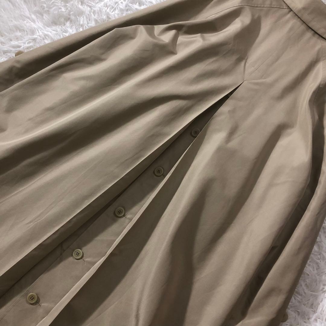 美品 エンバ ステンカラーコート 毛皮ライナー 高級クロテン シルク100%