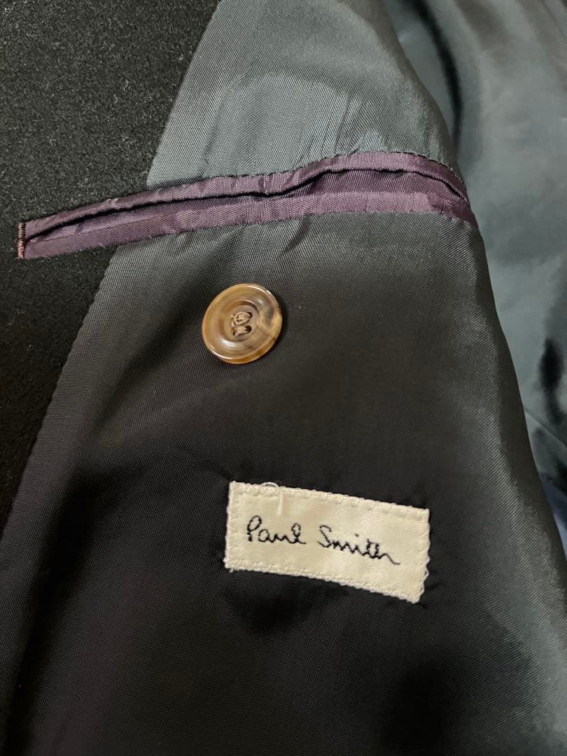 【良品】ポールスミス　チェスターコート　ウール　ダブル　ロング　黒