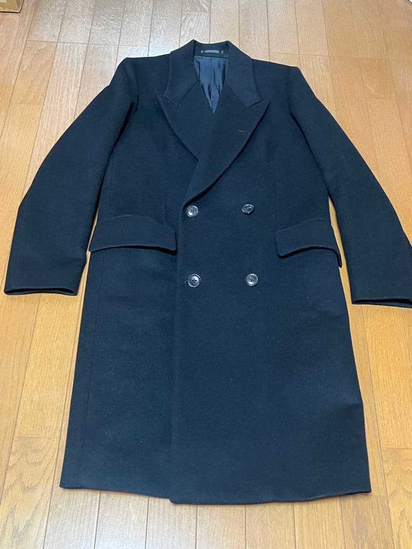 【良品】ポールスミス　チェスターコート　ウール　ダブル　ロング　黒