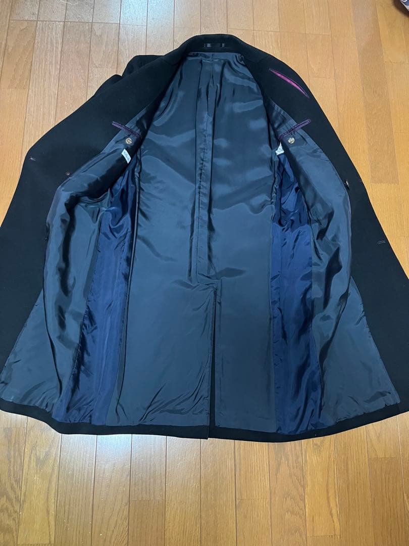【良品】ポールスミス　チェスターコート　ウール　ダブル　ロング　黒