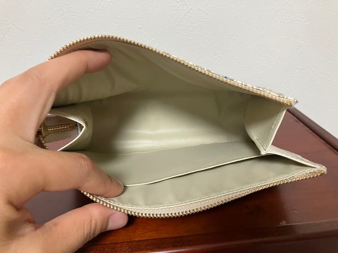 文庫屋大関　花と猫インディゴ　ポーチ