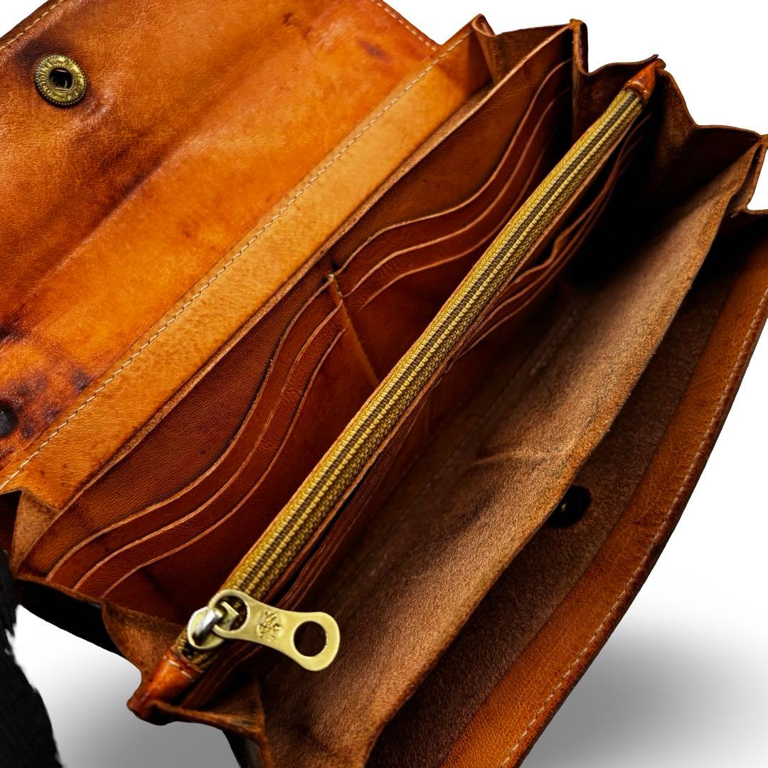 【ヴィンテージ】イルビゾンテ　長財布　オールレザー　ロゴ型押し　ブラウン男女兼用