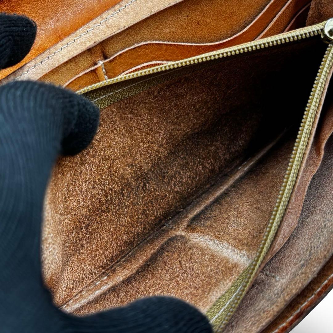 【ヴィンテージ】イルビゾンテ　長財布　オールレザー　ロゴ型押し　ブラウン男女兼用