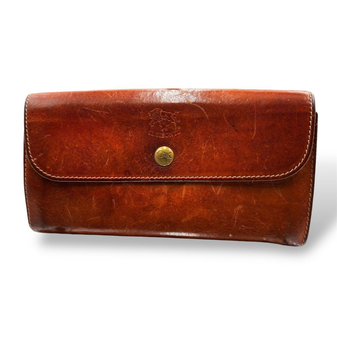 【ヴィンテージ】イルビゾンテ　長財布　オールレザー　ロゴ型押し　ブラウン男女兼用