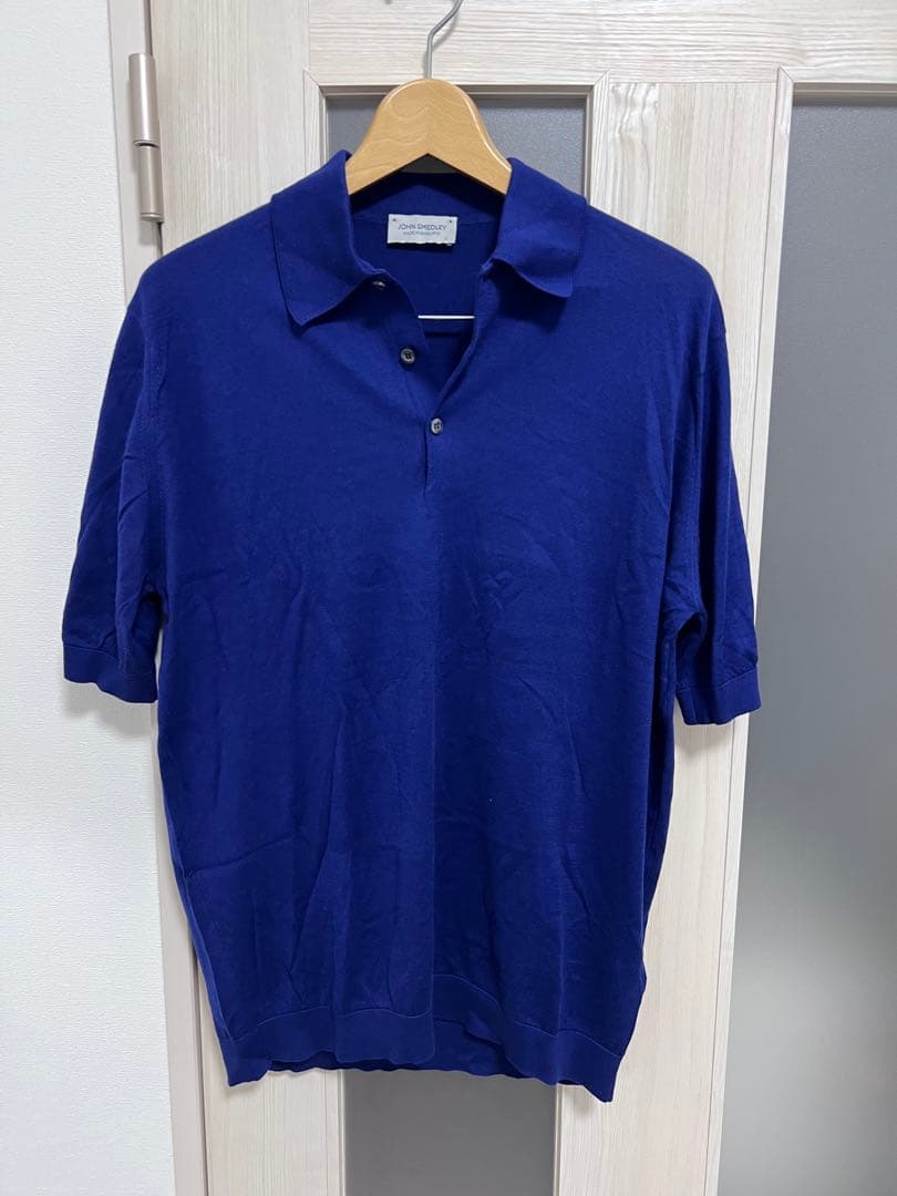JOHN SMEDLEY ブルー ポロニット半袖